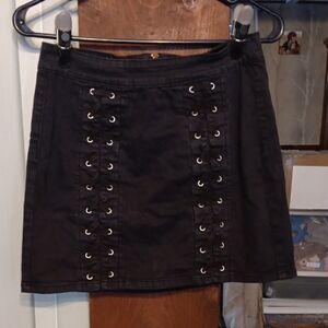 PacSun Black Lace-Up Mini Skirt
